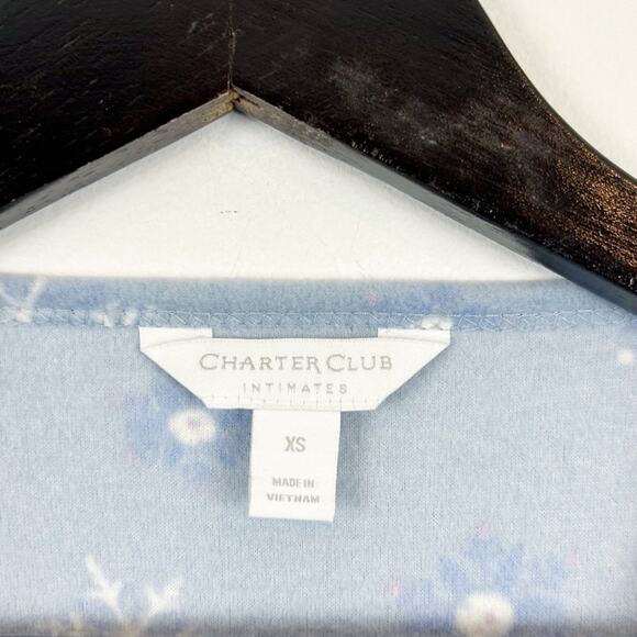 Charter Club Fleece Long Sleeve Printed Nightgown Size X-Small - Picture 2 of 5